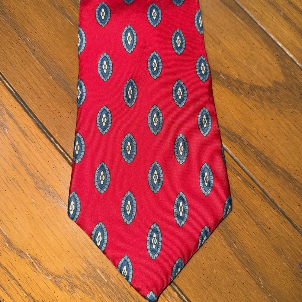 Johnathan Stewart Men's‎ Red Printed Tie  57"